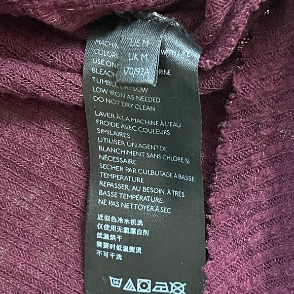 Urban Outfitters Maroon Waffle Knit Henley Long Sleeve Lounge Top Womens Medium - Picture 8 of 8